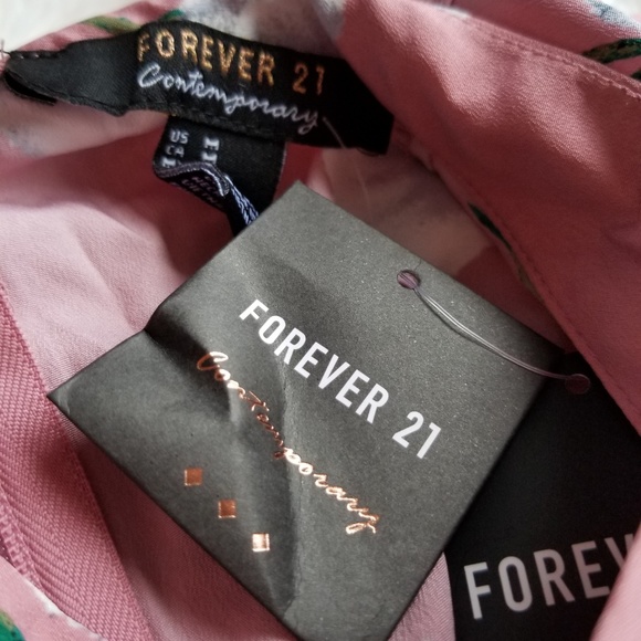 NWT Forever 21 Pink Floral Blouse - Picture 4 of 5